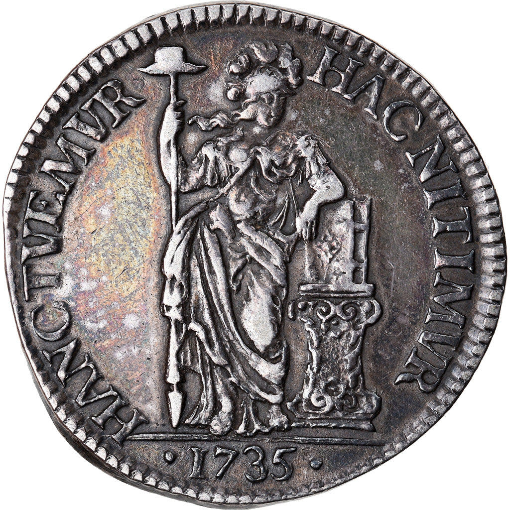 Münze, Niederlande, HOLLAND, Gulden, 20 Stuiver, 1735, SS+, Silber, KM:73