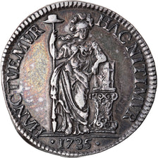 Münze, Niederlande, HOLLAND, Gulden, 20 Stuiver, 1735, SS+, Silber, KM:73