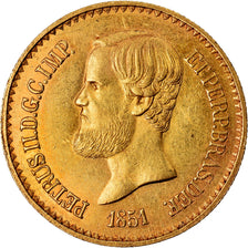 Moeda, Brasil, Pedro II, 20000 Reis, 1851, AU(55-58), Dourado, KM:463