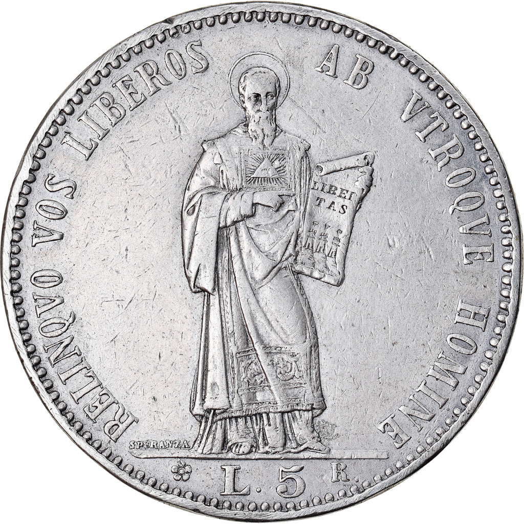 Coin, San Marino, 5 Lire, 1898, Rome, AU(50-53), Silver, KM:6