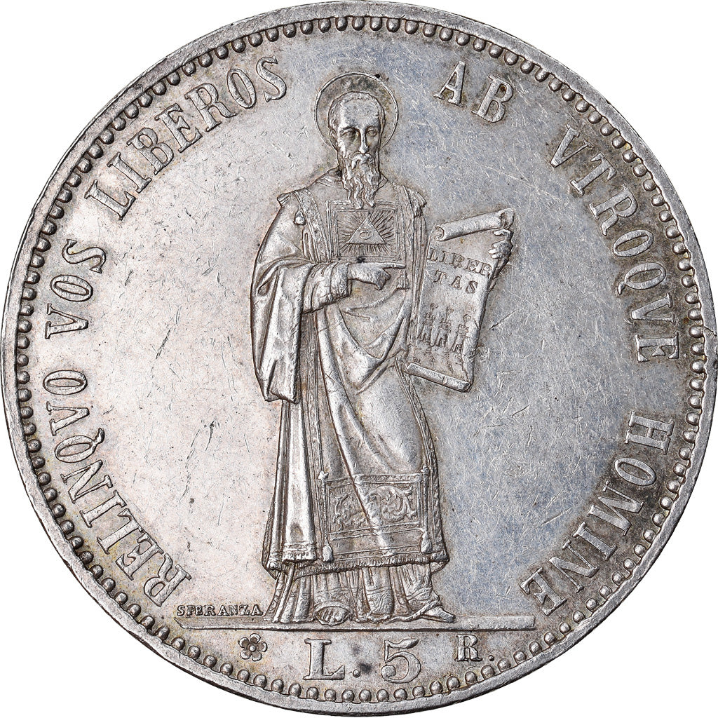 Coin, San Marino, 5 Lire, 1898, Rome, AU(55-58), Silver, KM:6