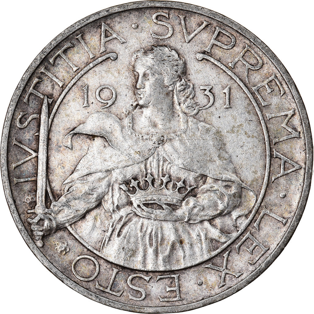 Coin, San Marino, 10 Lire, 1931, Rome, AU(50-53), Silver, KM:10