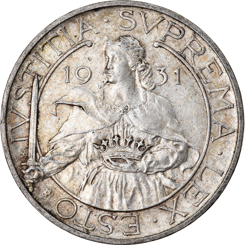 Coin, San Marino, 10 Lire, 1931, Rome, AU(50-53), Silver, KM:10
