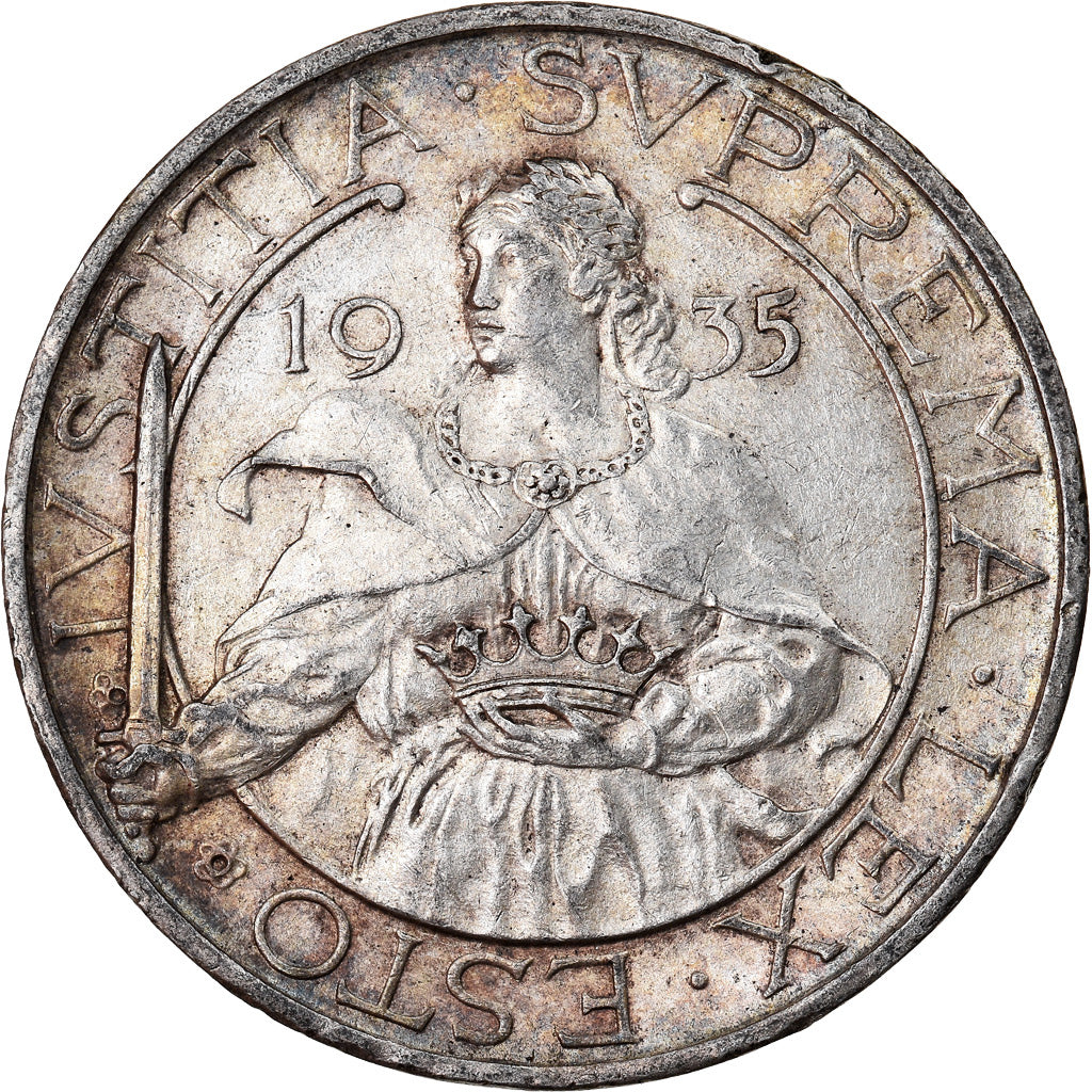 Coin, San Marino, 10 Lire, 1935, Rome, AU(55-58), Silver, KM:10