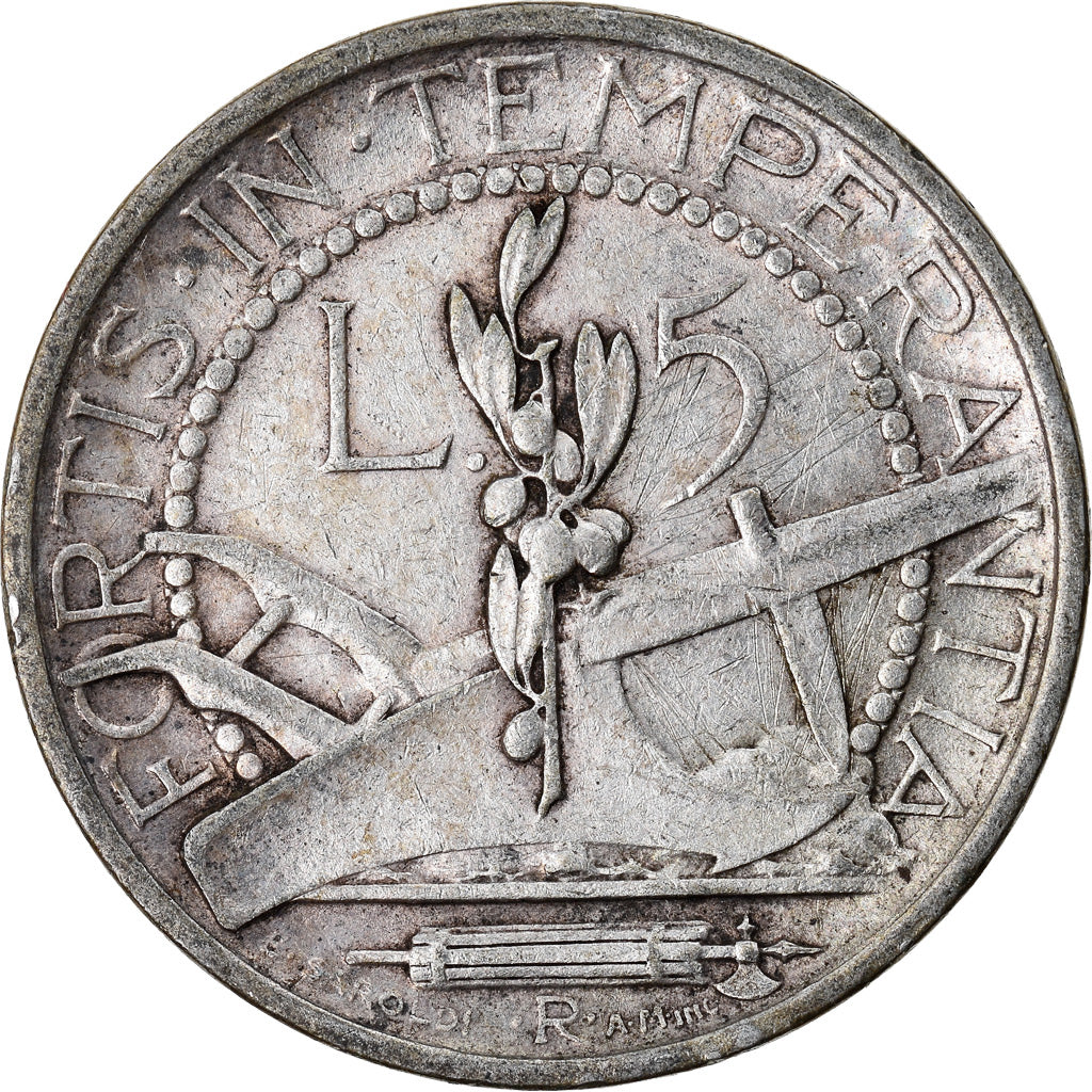 Moneta, San Marino, 5 Lire, 1935, Rome, BB, Argento, KM:9
