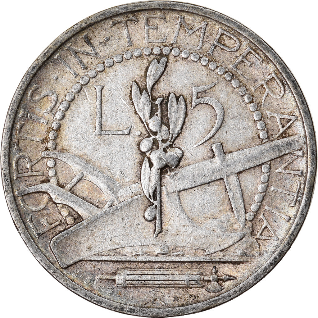 Monnaie, San Marino, 5 Lire, 1936, Rome, TB+, Argent, KM:9