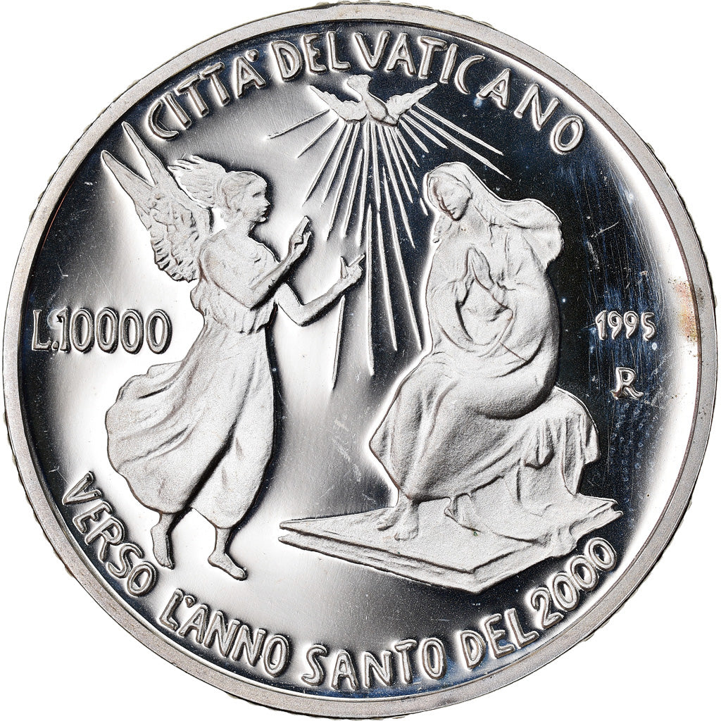 Coin, VATICAN CITY, John Paul II, 10000 Lire, 1995, Roma, MS(65-70), Silver