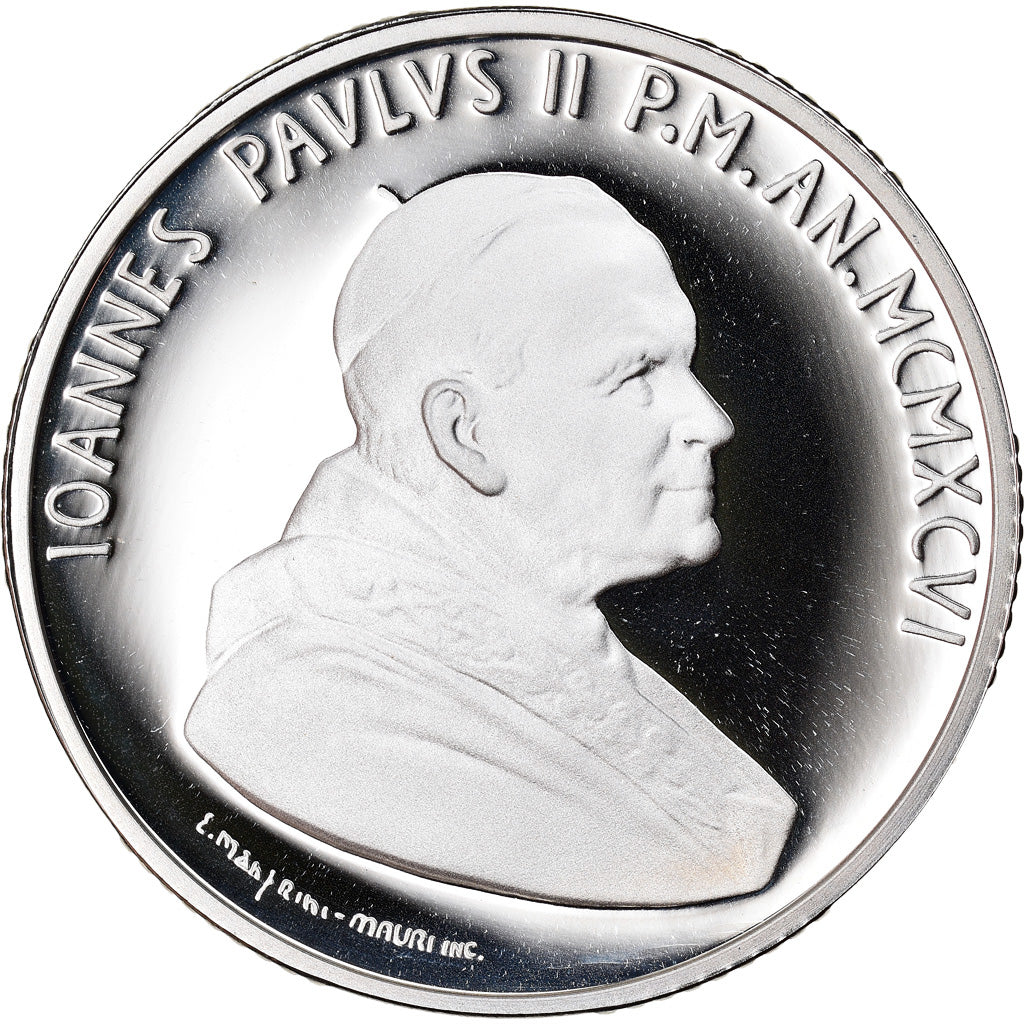 Coin, VATICAN CITY, John Paul II, 10000 Lire, 1996, Roma, MS(65-70), Silver