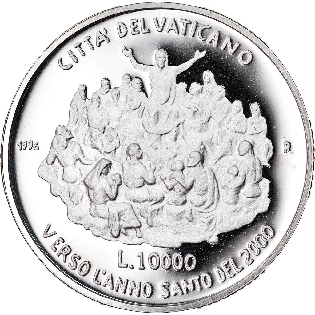 Coin, VATICAN CITY, John Paul II, 10000 Lire, 1996, Roma, MS(65-70), Silver