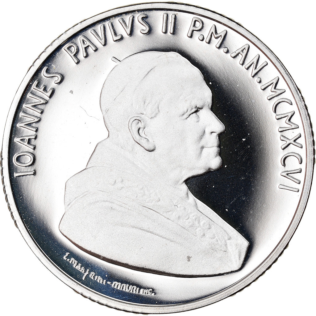 Coin, VATICAN CITY, John Paul II, 10000 Lire, 1996, Roma, MS(65-70), Silver