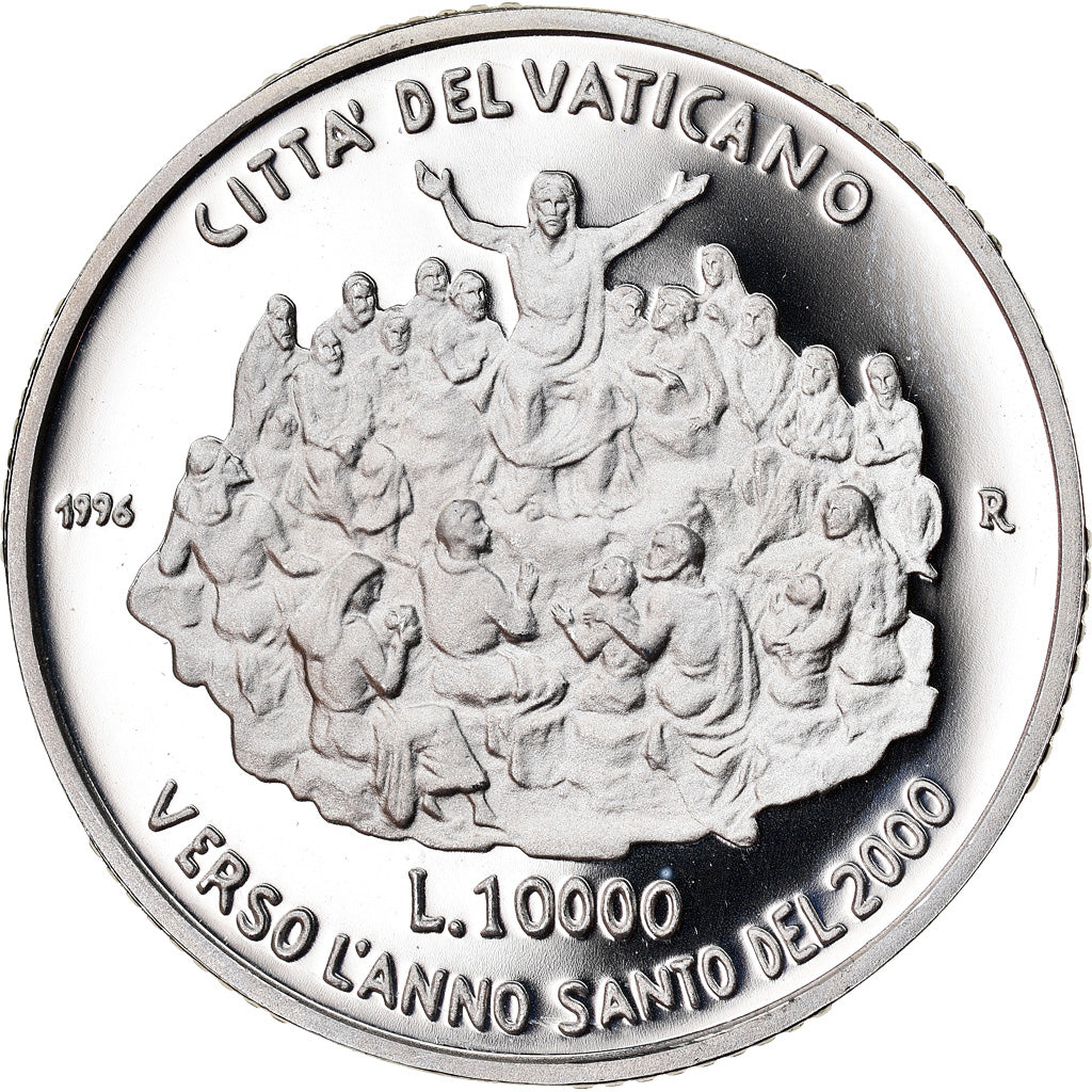 Coin, VATICAN CITY, John Paul II, 10000 Lire, 1996, Roma, MS(65-70), Silver