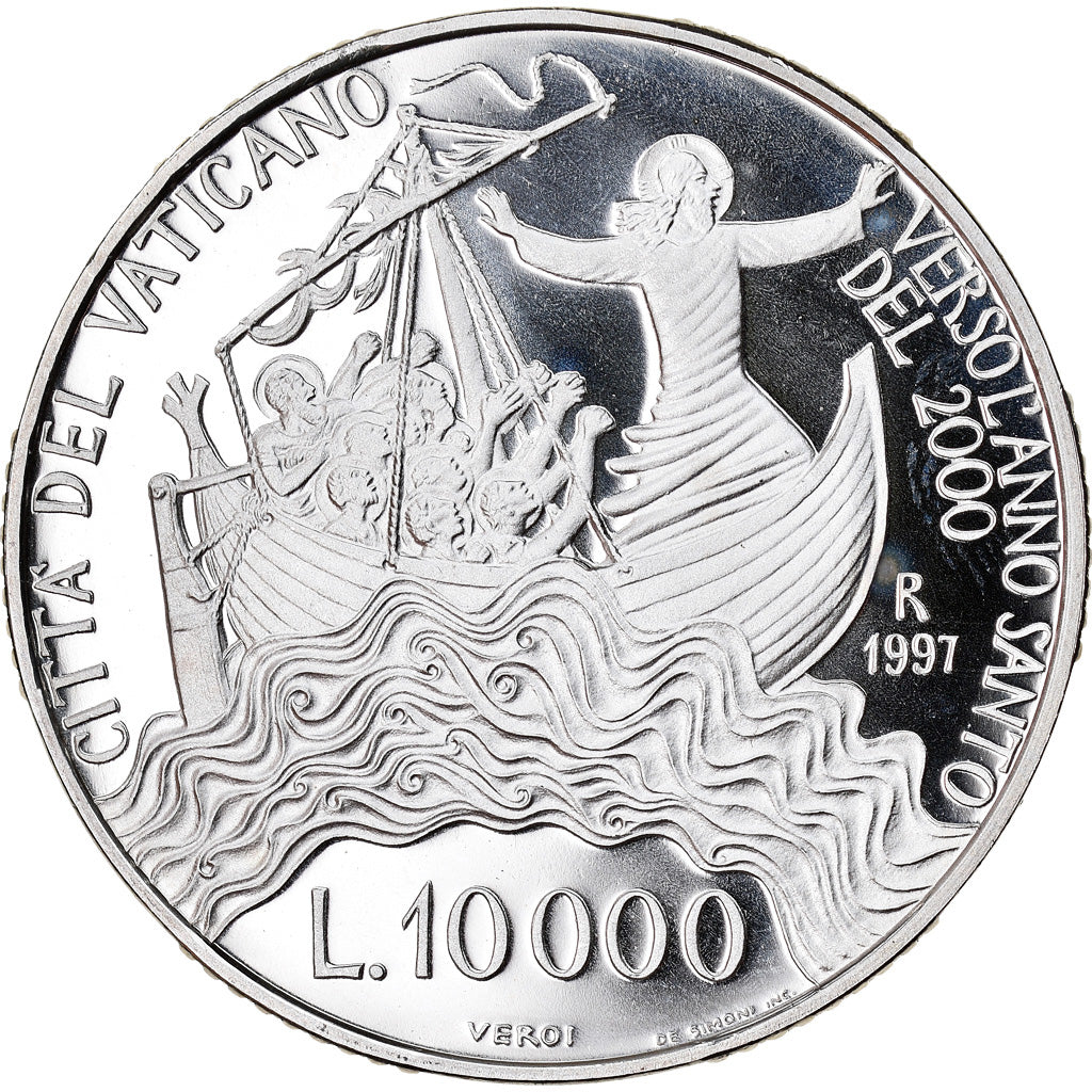 Coin, VATICAN CITY, John Paul II, 10000 Lire, 1997, Roma, MS(65-70), Silver