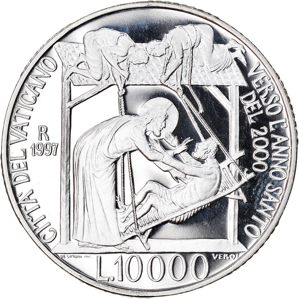 Moneta, CITTÀ DEL VATICANO, John Paul II, 10000 Lire, 1997, Roma, FDC, Argento