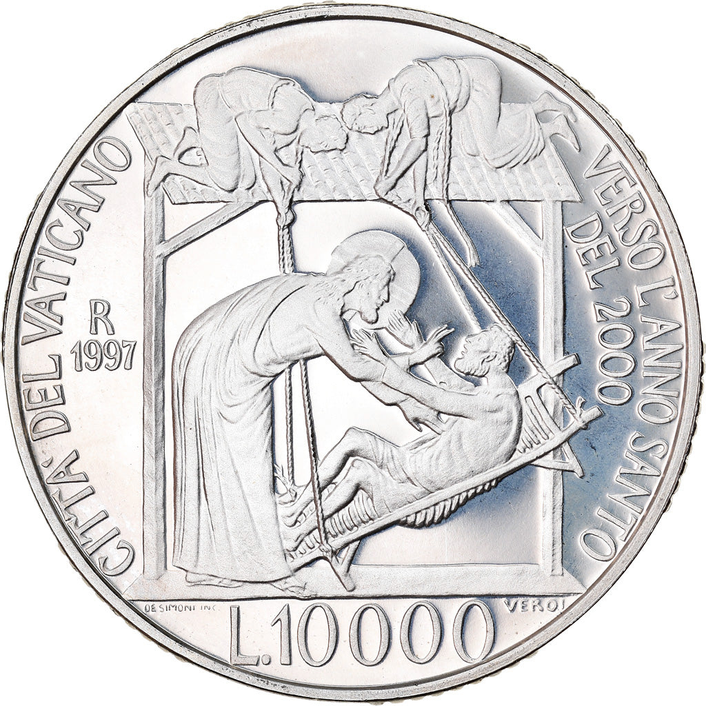 Moneta, CITTÀ DEL VATICANO, John Paul II, 10000 Lire, 1997, Roma, FDC, Argento