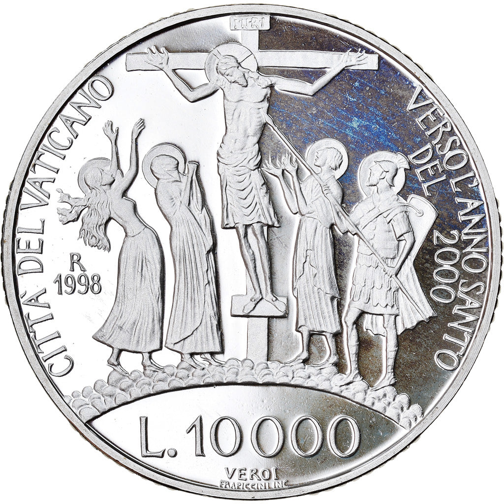 Coin, VATICAN CITY, John Paul II, 10000 Lire, 1998, Roma, MS(65-70), Silver