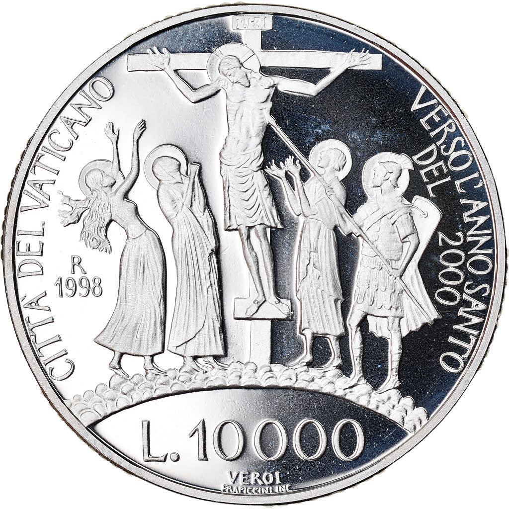 Coin, VATICAN CITY, John Paul II, 10000 Lire, 1998, Roma, MS(65-70), Silver