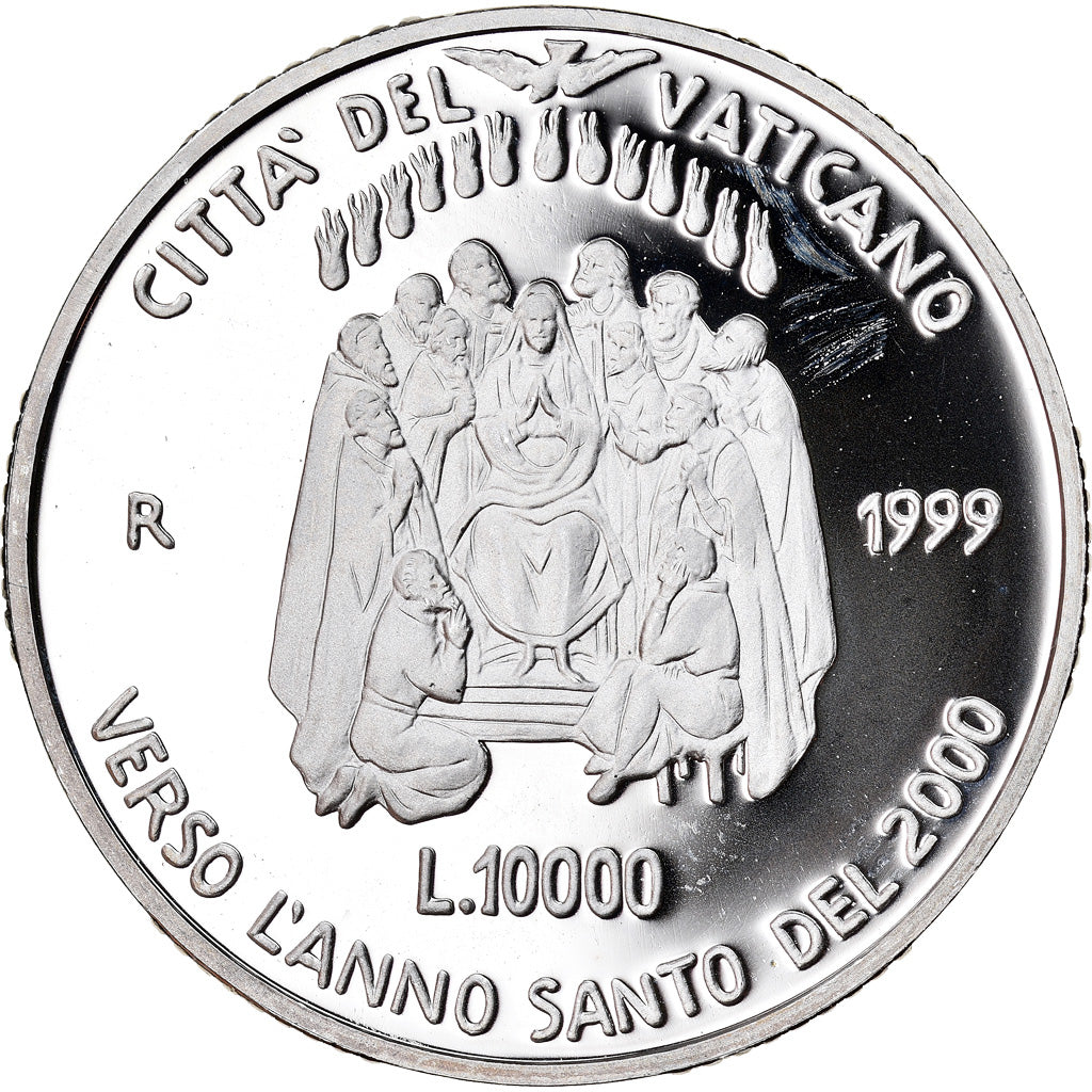 Coin, VATICAN CITY, John Paul II, 10000 Lire, 1999, Rome, MS(65-70), Silver