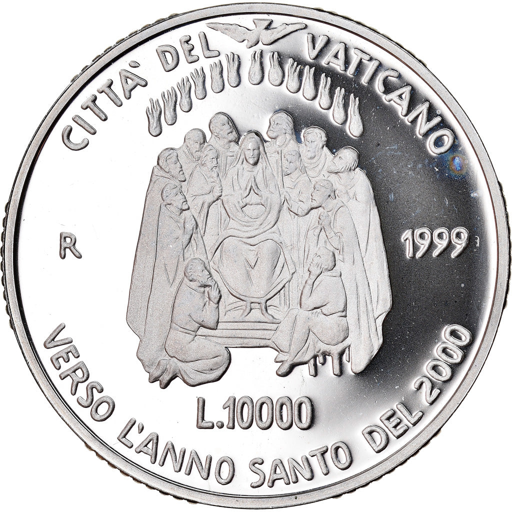 Coin, VATICAN CITY, John Paul II, 10000 Lire, 1999, Rome, MS(65-70), Silver