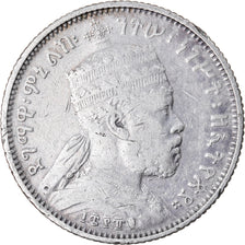 Coin, Ethiopia, Menelik II, 1/4 Birr, 1902, Paris, F(12-15), Silver, KM:3