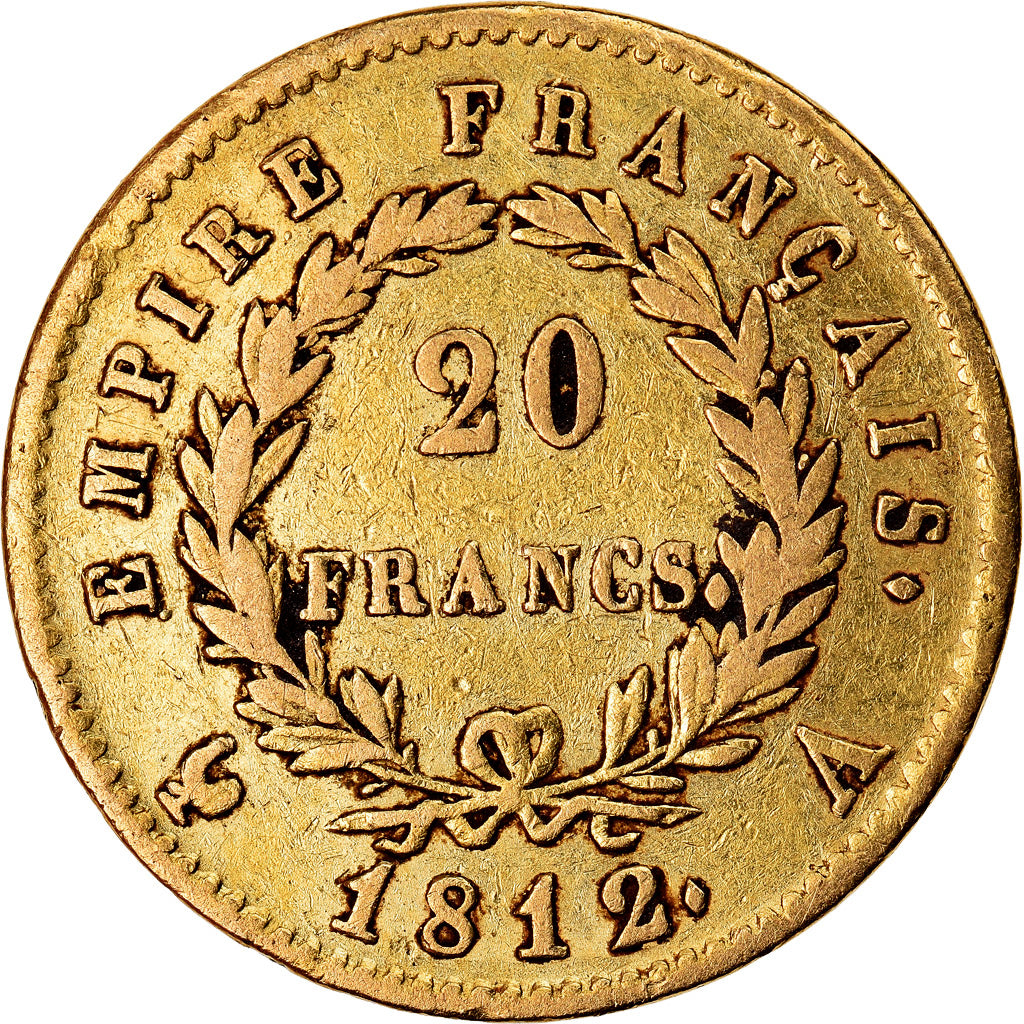Coin, France, Napoléon I, 20 Francs, 1812, Paris, VF(30-35), Gold, KM:695.1