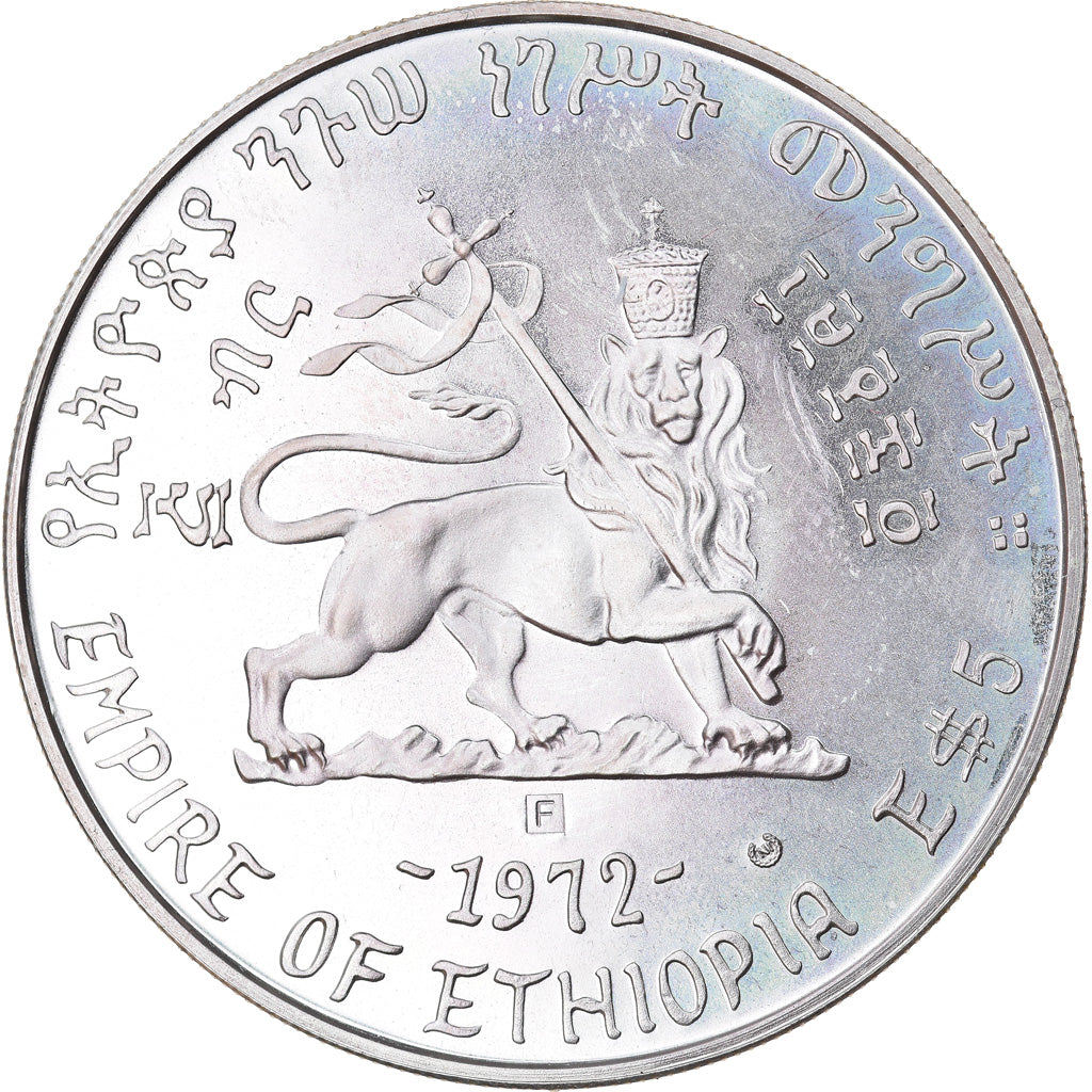 Coin, Ethiopia, Haile Selassie, 5 Dollars, 1972, MS(65-70), Silver, KM:52