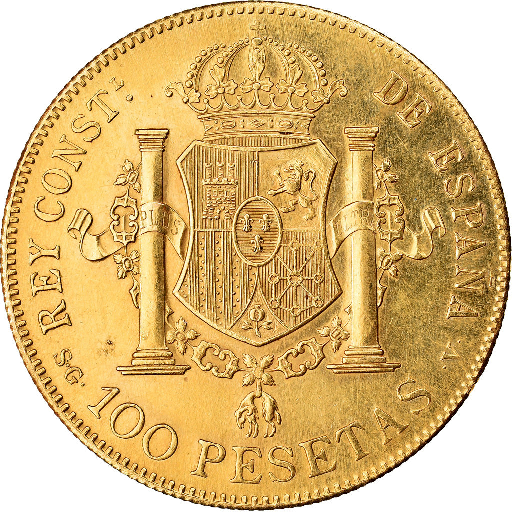 Coin, Spain, Alfonso XIII, 100 Pesetas, 1962, Madrid, Official restrike