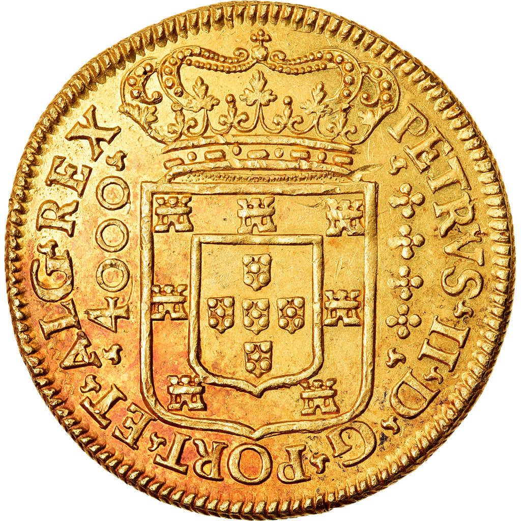 Moneda, Portugal, Pedro II, 4000 Reis, 1689, Porto, SC, Oro, KM:156