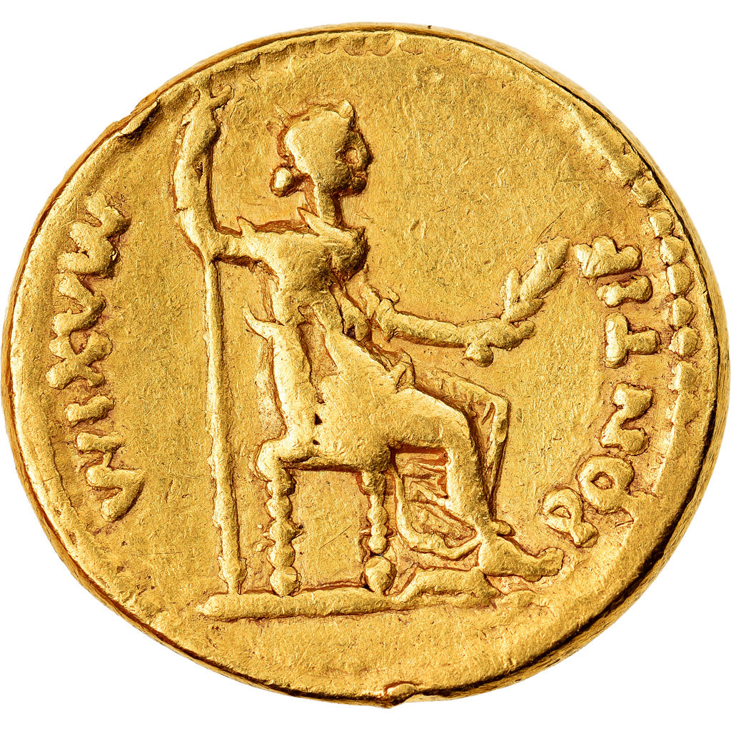 Coin, Tiberius, Aureus, Lyon - Lugdunum, VF(30-35), Gold, RIC:29