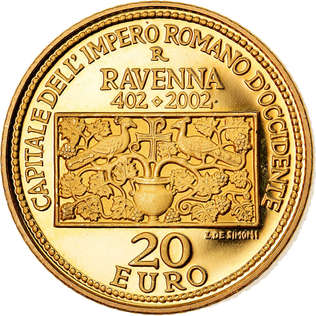 San Marino, 20 Euro, 2002, MS(65-70), Gold, KM:460