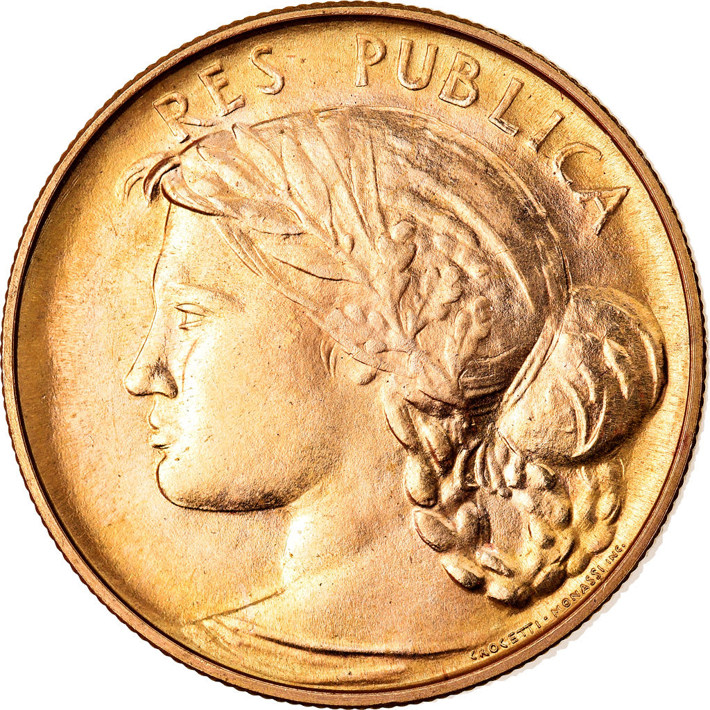 Coin, San Marino, 5 Scudi, 1976, Rome, MS(60-62), Gold, KM:62