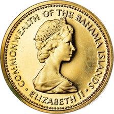 Monnaie, Bahamas, Elizabeth II, Cent, 1973, Franklin Mint, U.S.A., FDC, Laiton