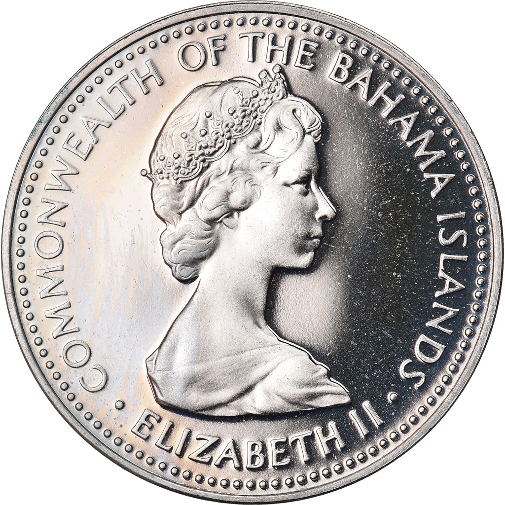 Coin, Bahamas, Elizabeth II, 5 Cents, 1973, Franklin Mint, U.S.A., MS(65-70)