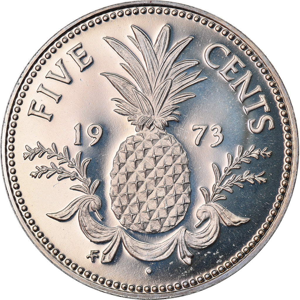 Coin, Bahamas, Elizabeth II, 5 Cents, 1973, Franklin Mint, U.S.A., MS(65-70)