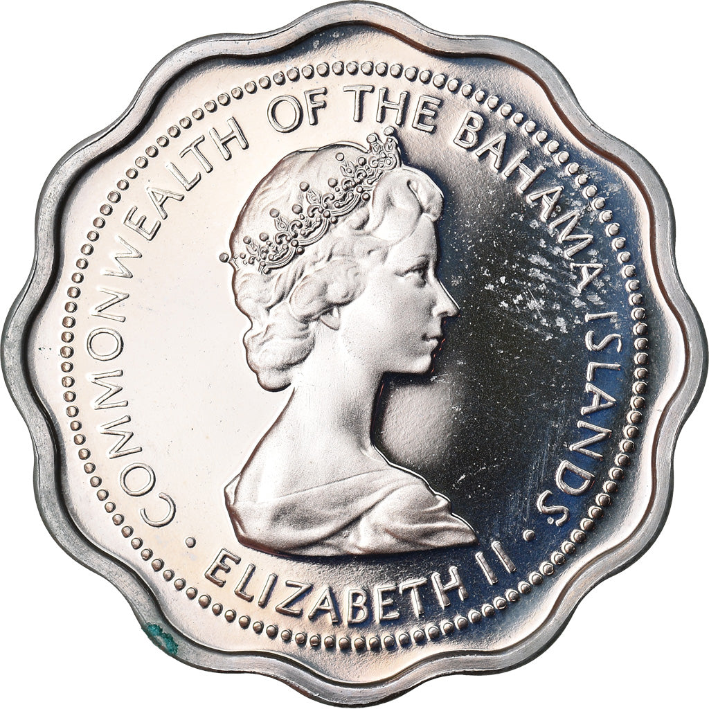 Coin, Bahamas, Elizabeth II, 10 Cents, 1973, Franklin Mint, U.S.A., MS(65-70)