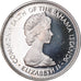 Moeda, Baamas, Elizabeth II, 25 Cents, 1973, Franklin Mint, U.S.A., MS(65-70)