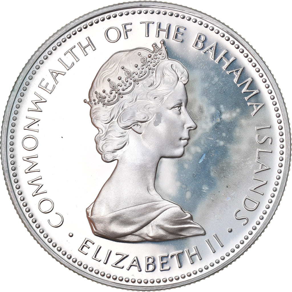 Moneda, Bahamas, Elizabeth II, Dollar, 1973, Franklin Mint, U.S.A., FDC, Plata