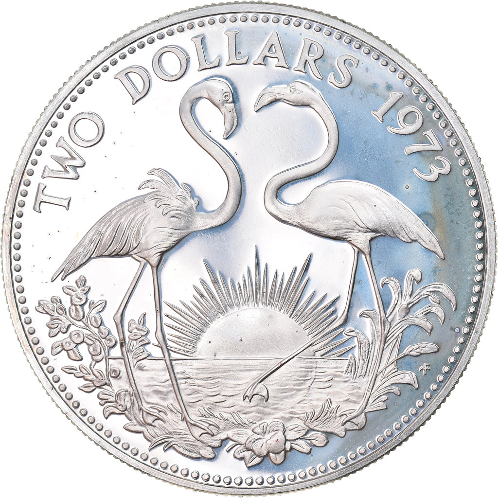 Coin, Bahamas, Elizabeth II, 2 Dollars, 1973, Franklin Mint, U.S.A., MS(63)