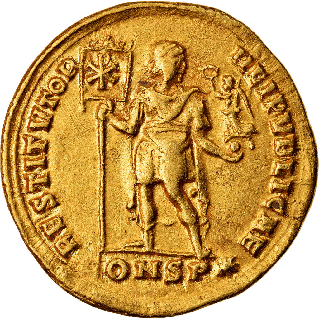 Coin, Valens, Solidus, 364-367, Arles, Rare, AU(50-53), Gold, Cohen:32