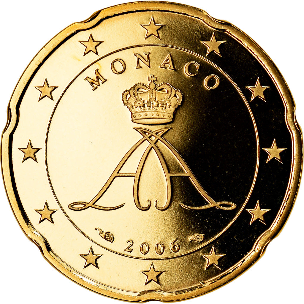 Monaco, 20 Euro Cent, 2006, Proof, STGL, Messing, KM:182