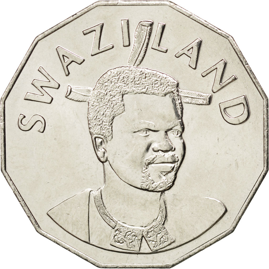 SWAZILAND, 50 Cents, 2005, British Royal Mint, KM #52, MS(63), Copper-Nickel,...