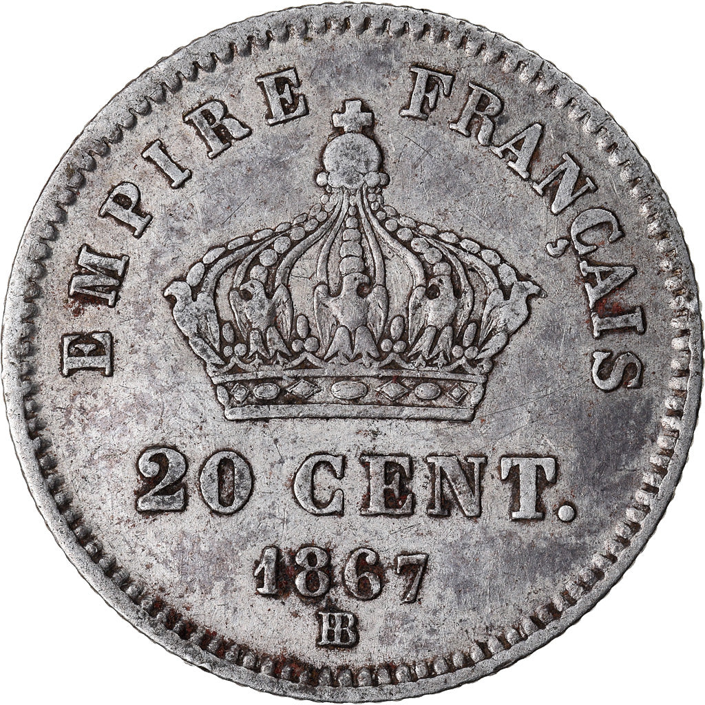 Coin, France, Napoleon III, Napoléon III, 20 Centimes, 1867, Strasbourg