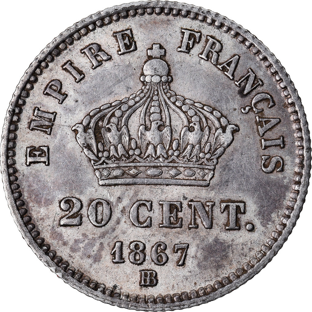 Coin, France, Napoleon III, Napoléon III, 20 Centimes, 1867, Strasbourg
