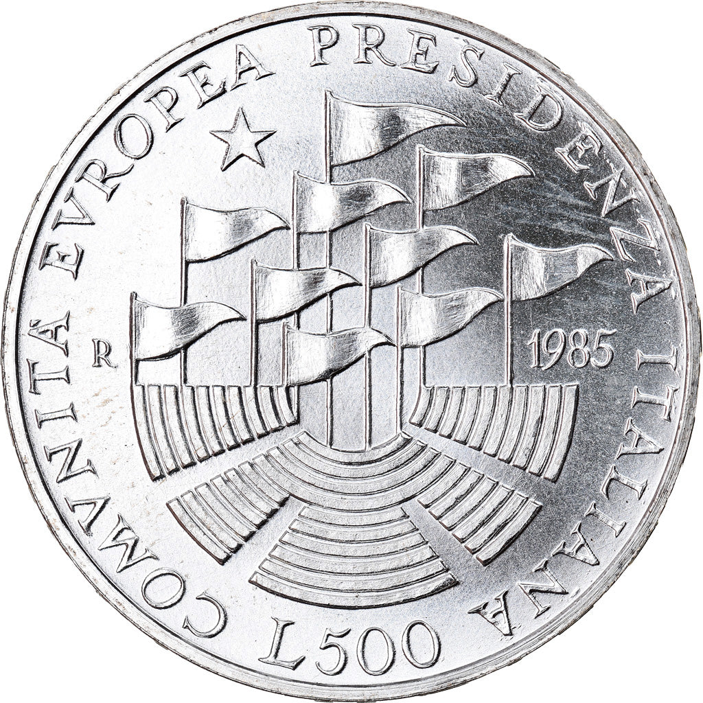 Moneda, Italia, 500 Lire, 1985, Rome, SC, Plata, KM:115