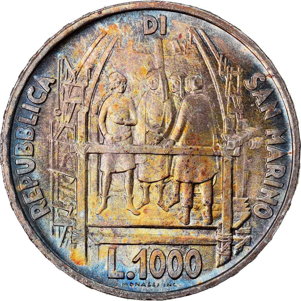 Moneta, San Marino, 1000 Lire, 1977, Rome, SPL, Argento, KM:72