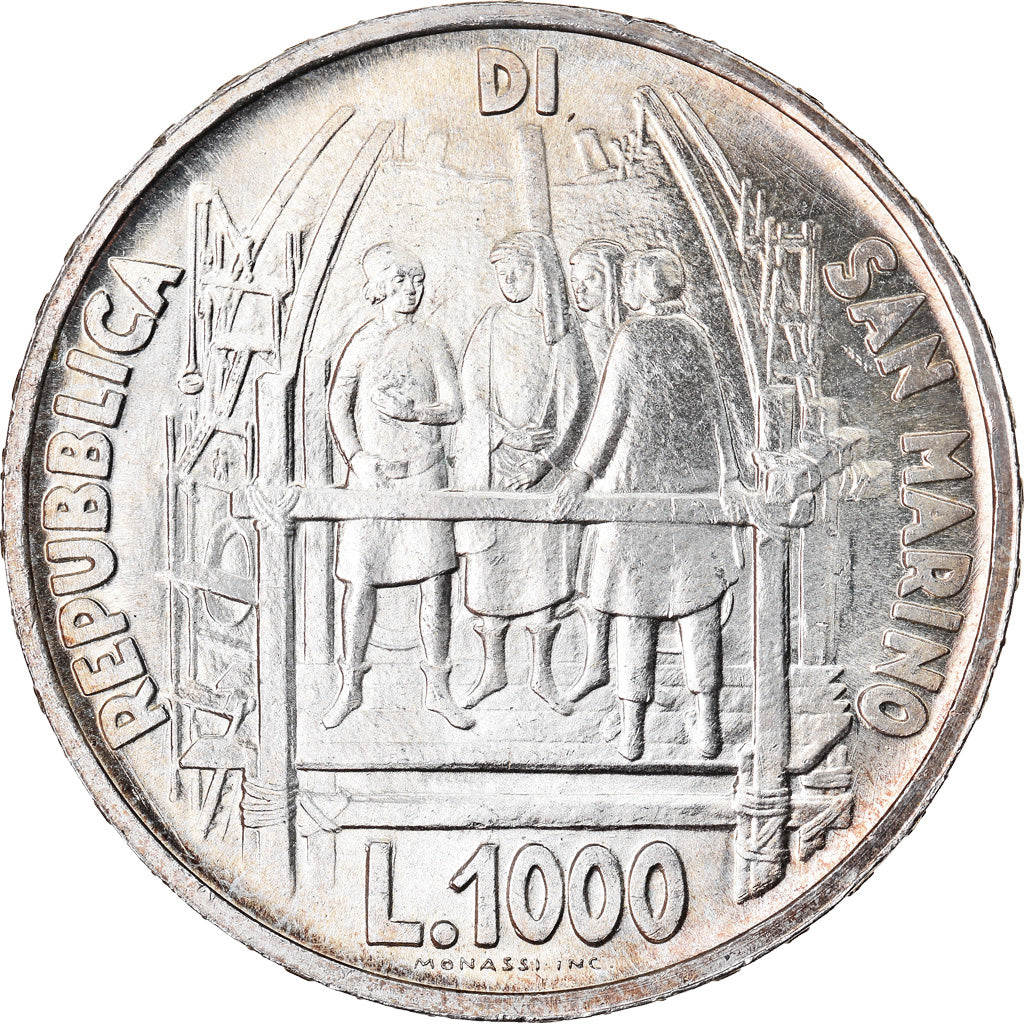 Münze, San Marino, 1000 Lire, 1977, Rome, UNZ, Silber, KM:72