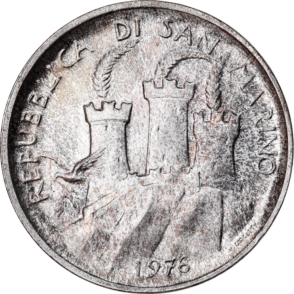 Coin, San Marino, 500 Lire, 1976, MS(60-62), Silver, KM:59