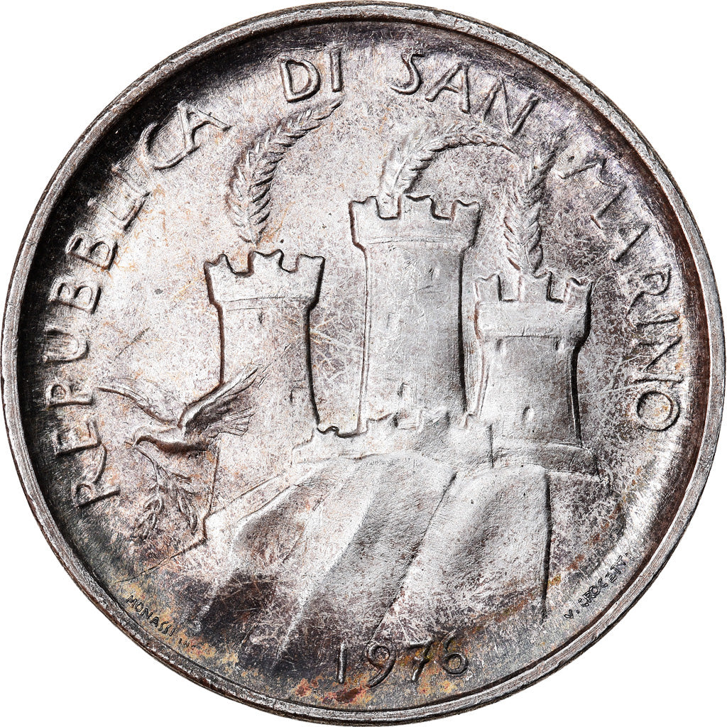 Coin, San Marino, 500 Lire, 1976, MS(60-62), Silver, KM:59