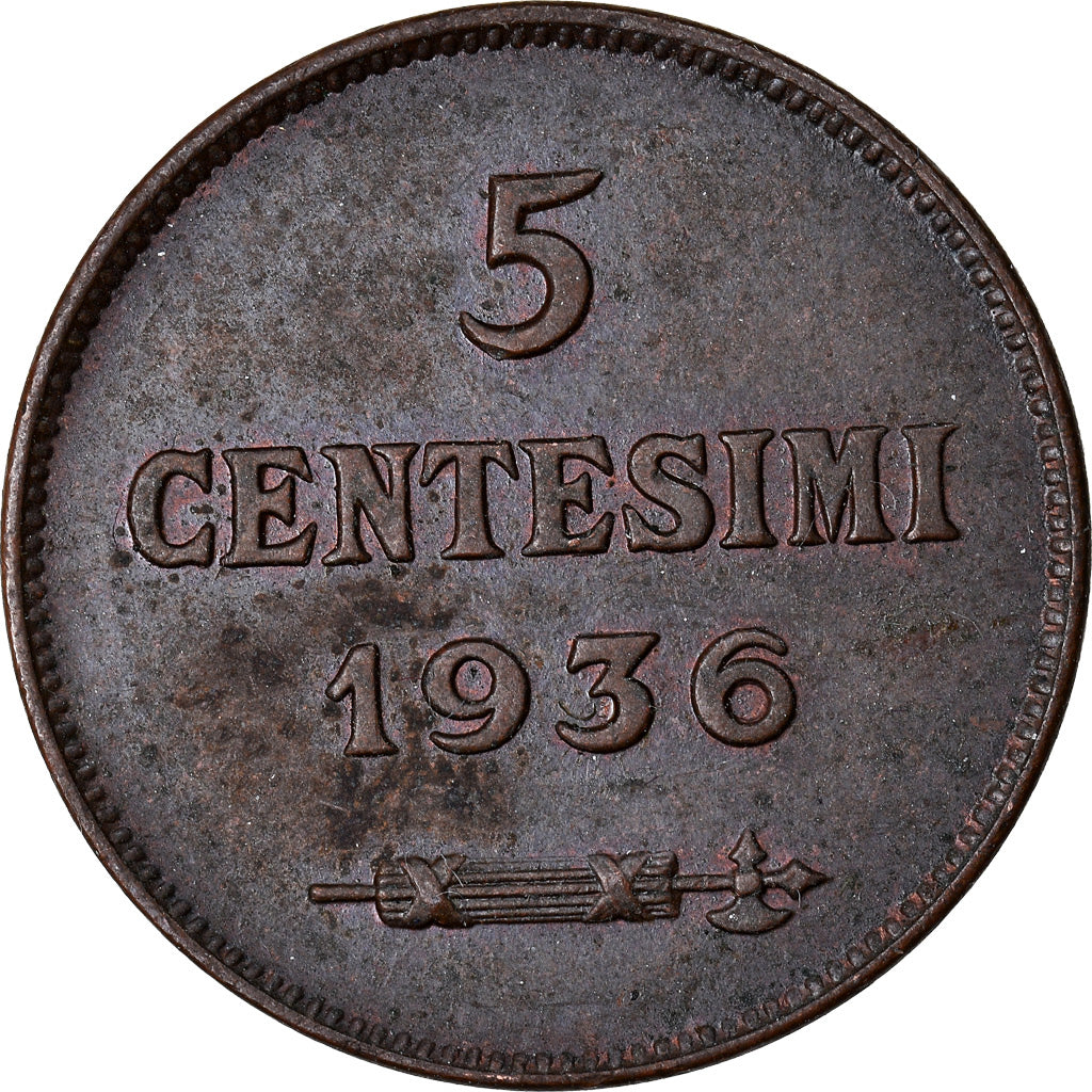 Moneda, San Marino, 5 Centesimi, 1936, Rome, SC, Bronce, KM:12