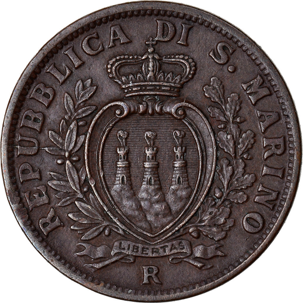 Moneta, San Marino, 5 Centesimi, 1937, Rome, MS(60-62), Bronze, KM:12