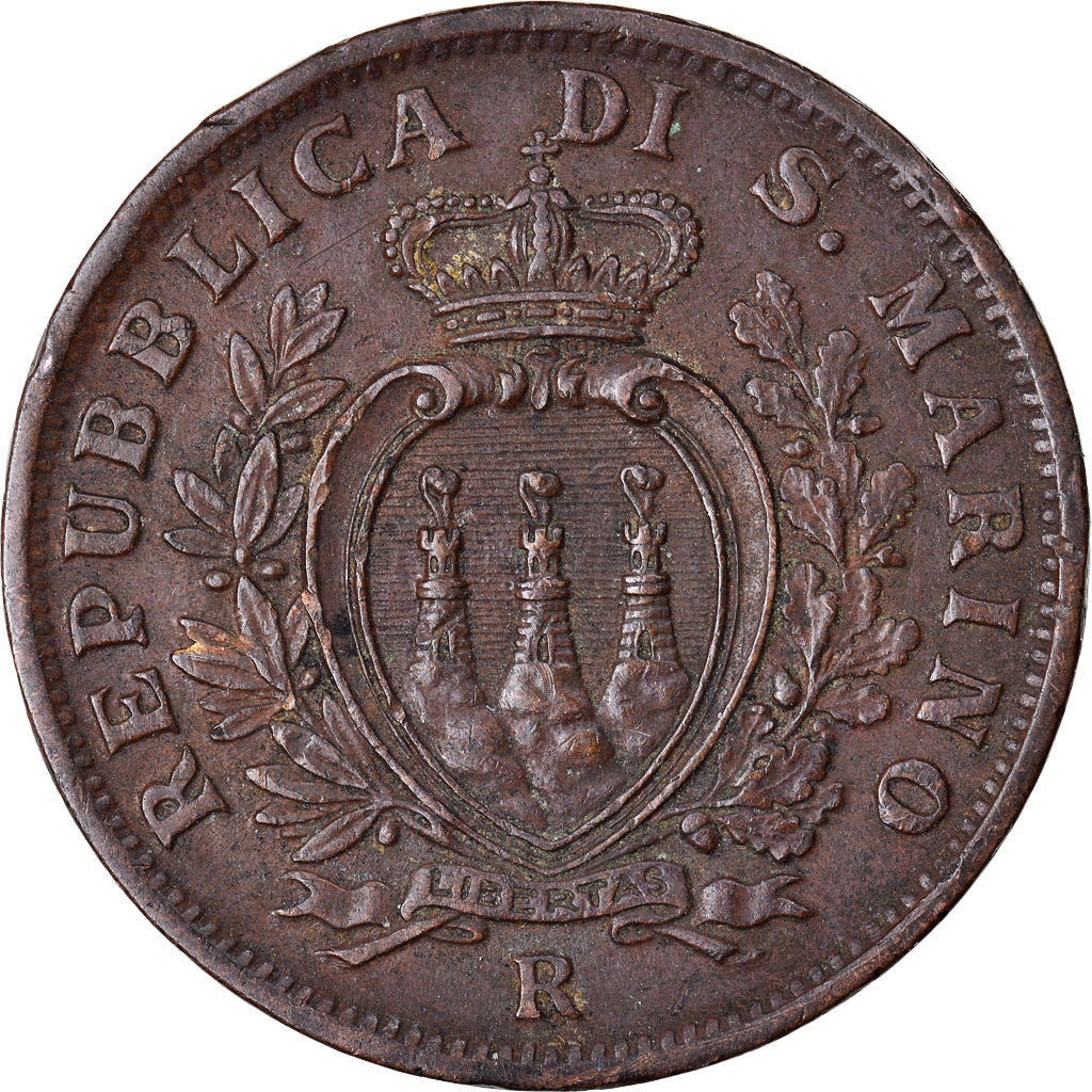 Monnaie, San Marino, 10 Centesimi, 1935, Rome, TTB+, Bronze, KM:13